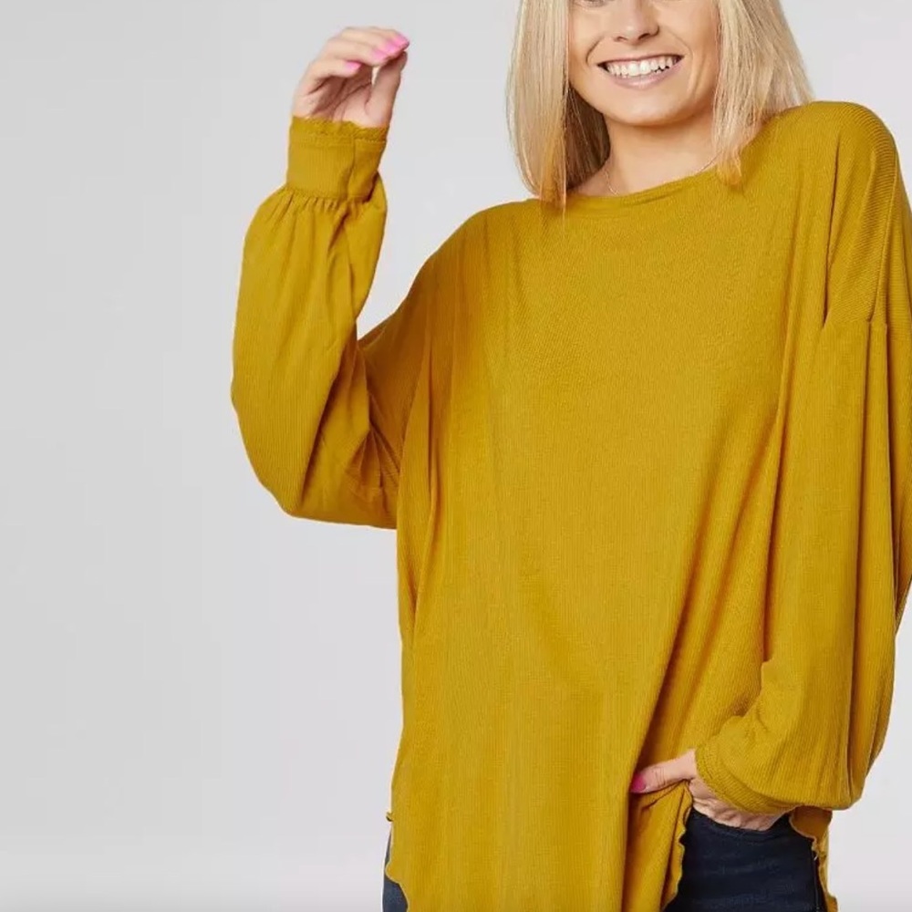 Free People Gold Shimmy Shake Top, size M